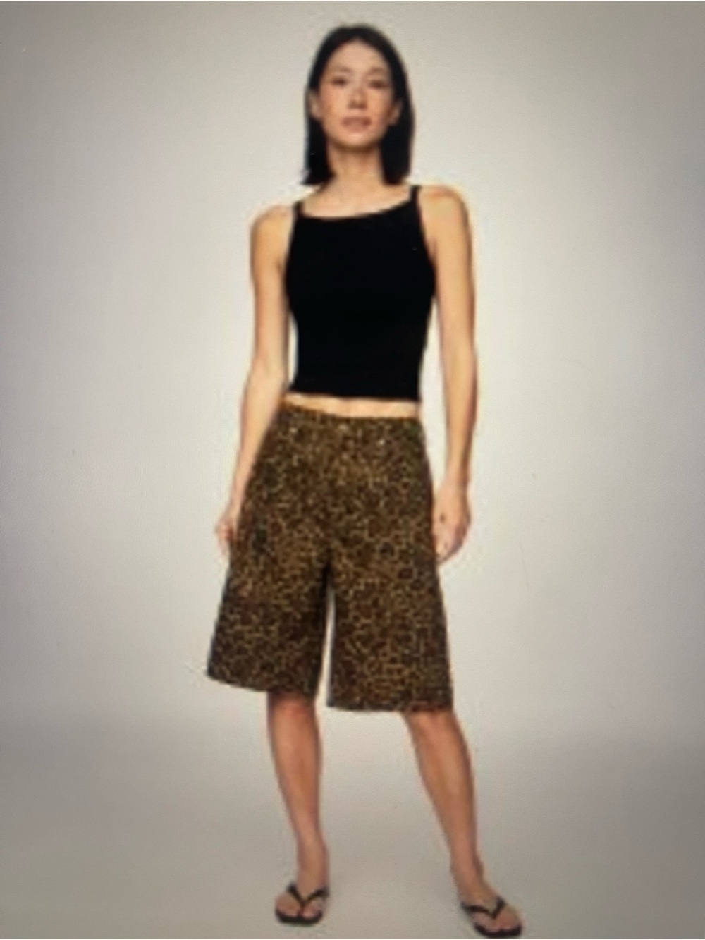 NWT GAP Denim Leopard Longline Shorts - Picture 3 of 15
